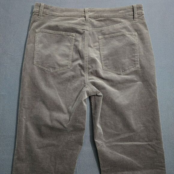 Talbots Women 12 Gray High Rise Corduroy Straight Leg Pants - Picture 4 of 14